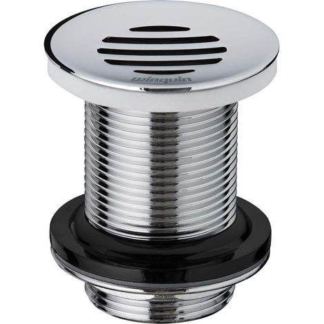 Wirquin – Bonde de lavabo en laiton chromé – Écoulement libre – Grille incurvée – Hauteur 75 mm – Installation rapide avec écrou ergonomique