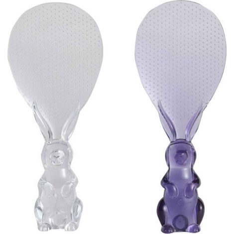 Cuillère à riz en plastique, spatule à riz antiadhésive, cuillère à riz verticale, cuillère de cuisine transparente en cristal, cuillère à riz verticale transparente, spatule (1/5)