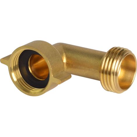 Gartenschlauchwinkel, Gartenwasserrohrverbinder, 90-Grad-Winkelstück 3/4" FHT x 3/4" MHT, 6-Punkt-Bogen (1/2)