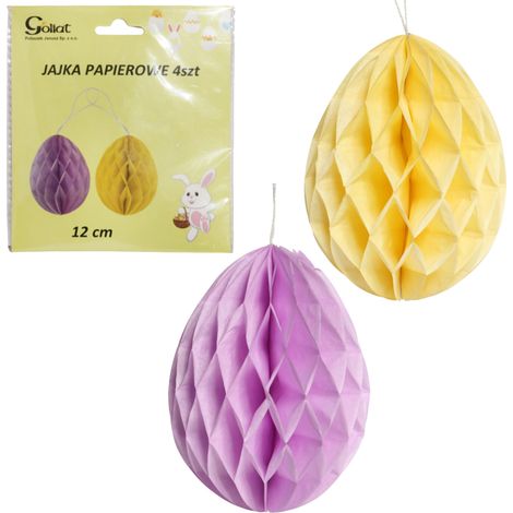 Uova di Pasqua decorative colorate in carta, 4 pezzi. (1/5)