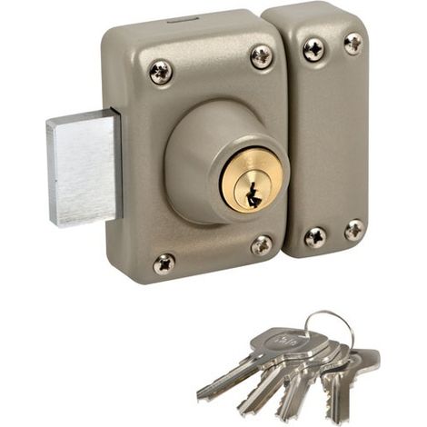 YALE - YV25DE-45 Verrou cylindre double 5 goupilles diametre 23 mm - longueur 45 mm - 4 clés - beige