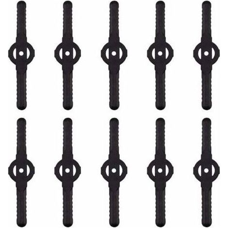 Pair Lame plastique coupe bordure, 10 pcs Lames En Plastique Cutter Remplacer Pour ensemble doutils de coupe-herbe sans fil, remplacement de lames de coupe de tondeuse à gazon en plastique(noir) (1/5)