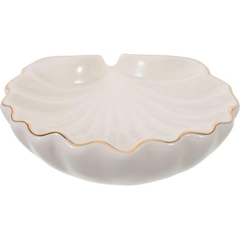 Porte-savon en céramique avec motif coquillage doré pour égoutter le savon (1/5)