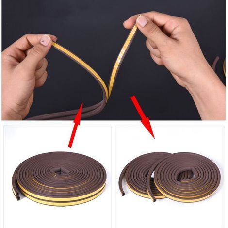 Bande d'étanchéité pour porte et fenêtre 6M, joint de fenêtre, coupe-vent, bande d'étanchéité anti-collision pour porte et fenêtre de type E blanc 6M (9 4mm écart d'étanchéité 2-4mm (1/3)