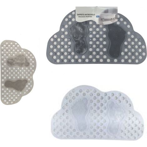 Cleafe - Tappeto Per Vasca Bagno Doccia Antiscivolo Forma Nuvola Con Impronte Piedi 40x69,5cm 10788 -