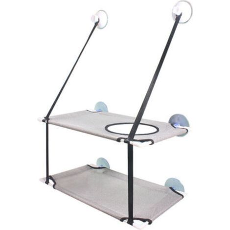 Hamac à double couche pour fenêtre pour chat jusqu'à 10 kg - Peut être installé sur une petite fenêtre - Tapis doux pour fenêtre (1/5)