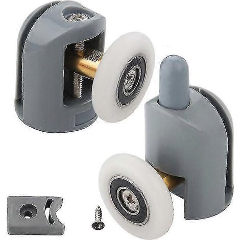Lot de 8 roulettes pour porte de douche, roulettes pour cabine de douche de 23 mm (4 supérieures et 4 inférieures) (1/4)
