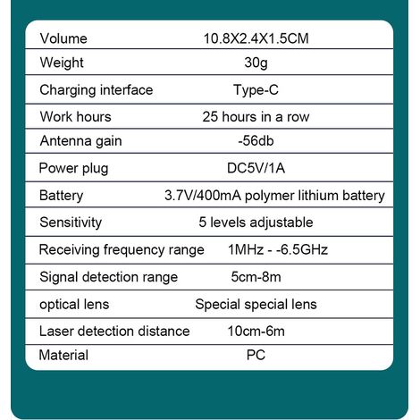 Anti-Spy Wireless RF Detector, Anti Spy Hidden Camera Detector Finder Radar Radio Scanner Wireless Signal Alarm for Phone Office Store Hotel and Home (1/5)