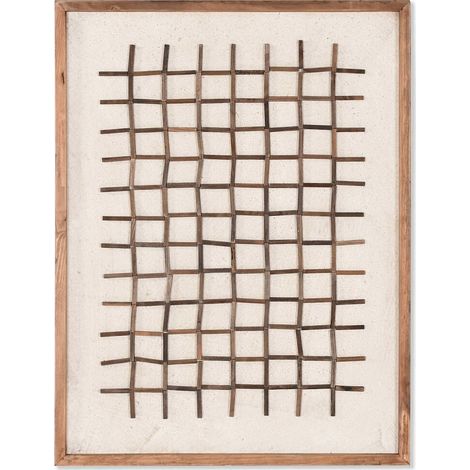 Tableau Abstrait Bois Recyclé Design Éco-Responsable - Bois de pin recyclé beige marron