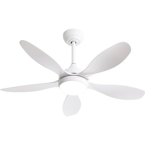 100cm ceiling fan with remote control and light, 6 speeds and reversible DC motor, 6 ABS blades with 3 light colours, ideal for the living room, suitable for winter and summer