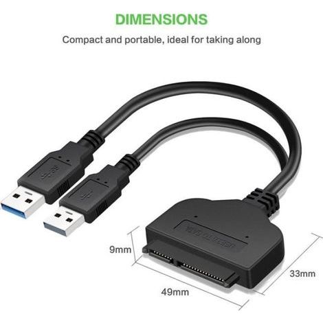 SATA 22 PIN vers USB 3.0 Câble Adaptateur pour 2.5 "SATA 1, 2.5" SATA2 lecteur de disque dur HDD et SSD SATA (1/4)