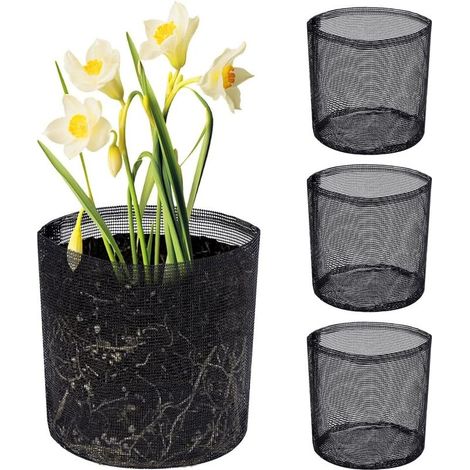 4pcs Sacs de Plantation Aquatique 17.5x18.5cm Pot de Fleurs en Maille Respirante pour Bassin de Jardin Panier de Culture pour Plantes Aquatiques (1/5)