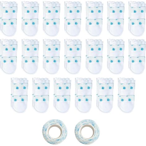 40 Pcs Chaussette pour Chiens avec 2 Rouleaux De Ruban Adhésif, Chaussettes Imperméables Et Antidérapantes pour Chiens Et Chats, Respirante Protection des Pattes pour Promenade Intérieur Extérieur (1/5)