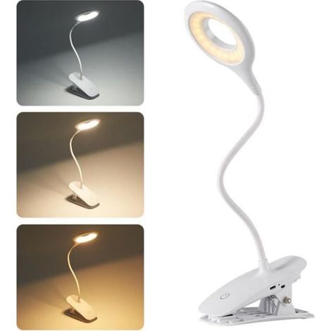 Bardusch-40 LED Lampe de Lecture, Lampe de bureau Rechargeable à Pince avec 3 Température de Couleur (1/4)