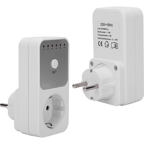 GARRYFIZH ‌ Lot de 2 Programmateurs Prises Électriques , Minuterie Prise 16A Programmes, Prise Programmable, Compte à Rebours, Économie Energie