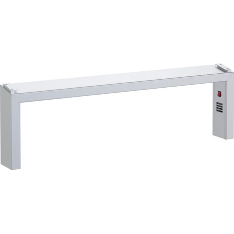 Support Inox Incliné avec Rampes, Éclairage Halogène, Chauffage Céramique Direct sur Buffet - Capacité GN de 2 à 6 - Distform