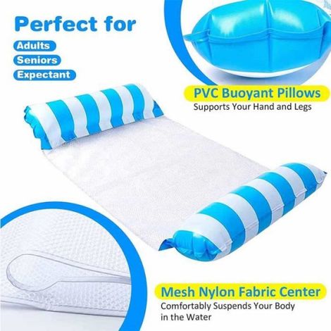 Hamac Flottant - - Modèle 4 en 1 - PVC Doux - 66 x 150 cm - 2 Personnes (1/4)