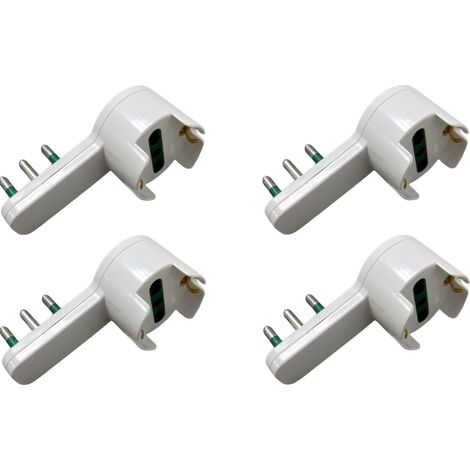 gloca Set 4 Adattatori A Sbalzo Salvaspazio 10/16A Con Spina 16A Colore Bianco 250V (1/4)