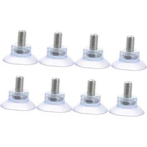 8 pièces Lot de Ventouses PVC Transparentes pour Meubles Tampons Anti-collision Verre Ventouses Filetées pour Surfaces Lisses Protection et Fixation sans Perçage