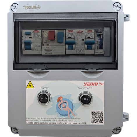 Cuadro eléctrico piscina Tosun 50W 1 CV con reloj y clorador (1/5)