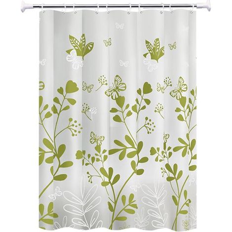 Cortina de ducha, 1 panel, Impermeable, Cortina de baño, Cortina de ducha estampada, Incluye anillas, Antimoho, Poliéster, 180180 cm (1/5)
