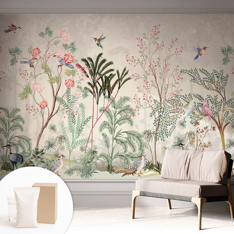Carta Da Parati Con Design Moderno - Per Rinnovamento Rapido - Non-Woven - Per Interni Moderni oasi tropicale 312x219 cm (1/5)