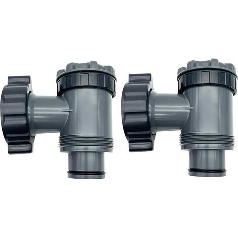 Vanne de entrée/sortie pour Compatible avec Coleman, Intex, Bestway, pompe de filtre de piscine hors sol, pièces de rechange de pompe de piscine, pour tuyau de 1-1/2 poucess(Lot de 2, B) (1/4)