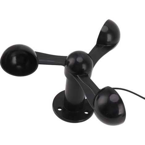 Capteur anémométrique de vitesse du vent à coupelles avec câble étanche de 8 m, trou de fixation de 4 cm, anti-interférences, 3 coupelles, détecteur de vitesse du vent pour extérieur, 0-3,8 V (1/5)