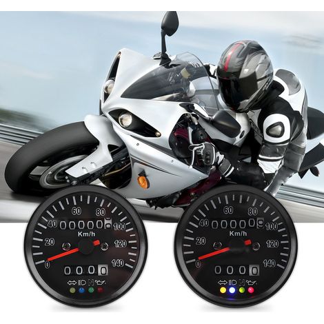 60-mm-Motorradtacho, schwarz, mit Anzeige, Geschwindigkeitsmesser für Motorrad (1/5)