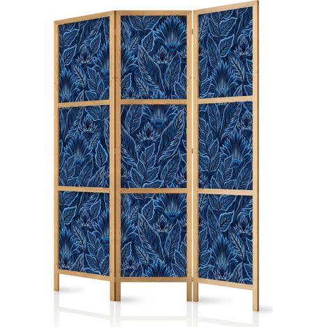 Biombo decorativo artgeist azul 135 cm alto 3 paneles