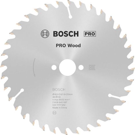 Bosch Accessories Optiline 2608640597 Lama circolare in metallo duro 160 x 20 x 2.6 mm Numero di denti: 36 1 pz.