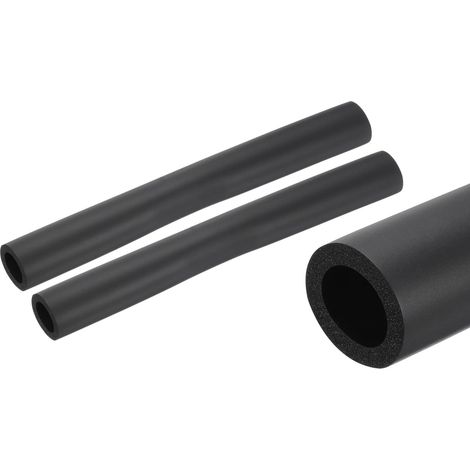 2pcs Tubes d'Isolation de Tuyaux 25cm/10", Isolant Tuyau Caoutchouc en Mousse, Conduits Isolants ID 20mm OD 30mm pour Support Poignée Chauffage Tube Climatisation, Noir (1/5)
