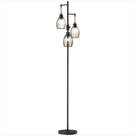 Lampe de table Lampadaire sur pied en acier noir style industriel (1/5)