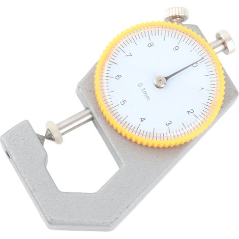 Micromètre d'épaisseur portable à échelle transparente et aiguille, résistant à l'usure, pour mesures de 0 à 10 mm. (1/5)