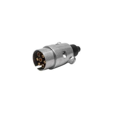 Prise Remorque 7 Broches Mâle Métal Et Prise Remorque 7 Broches Femelle Métal,12V Adaptateur Prise pour Remorque 7 Broches fiche Attelage remorque 7 Broches mâle Aluminium Étanche (1/5)