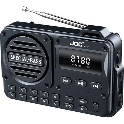 (Noir) Radio FM - Caisson de basses - Enceinte Bluetooth - Carte TF - Clé USB - Prise casque 3,5 mm (1/5)