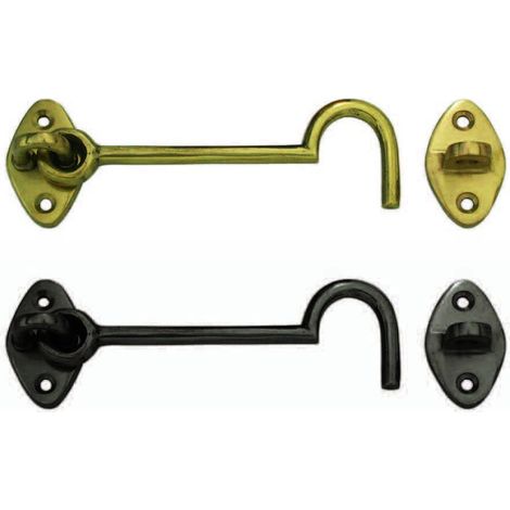 Gancio fermapersiane snodato con incontro - Specifiche: mm 60 in ottone lucido - 5 pz