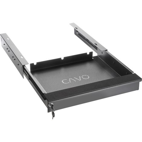 CAVO Laptop Schreibtischschublade schwarz abschließbar Tischschublade für den Unterbau 480 x 446 x 80 mm