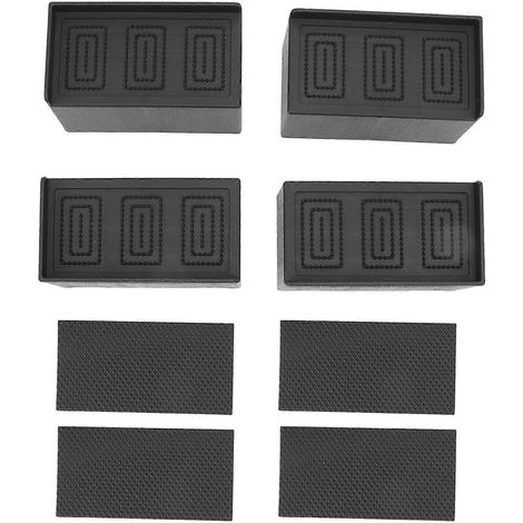 Coussinets rehausseurs de meubles rectangulaires en caoutchouc en forme de L, coussinets rehausseurs de canapé empilables, compatibles avec les tables, les canapés, les chaises et les lits, durables e (1/5)