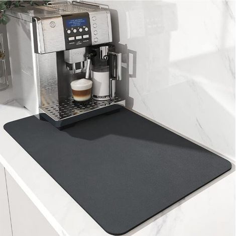 Coussin absorbant l'eau de cuisine diatomite séchage vaisselle tapis de vidange pour évier de cuisine protecteur de comptoir napperon pour tapis de salle de bain 40X50CM seulement tapis gris (1/4)