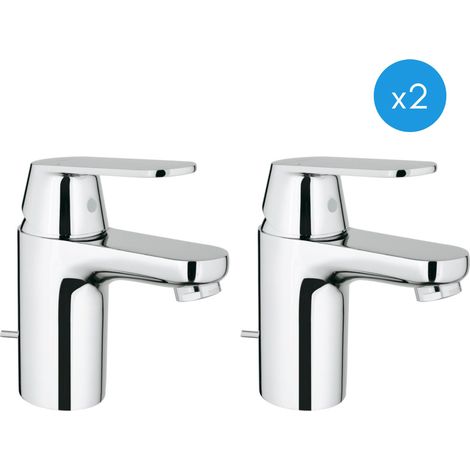Grohe Eurosmart Cosmopolitan - Lot de 2 mitigeurs monocommande 1/2' lavabo Taille S (3282500E-DUO)