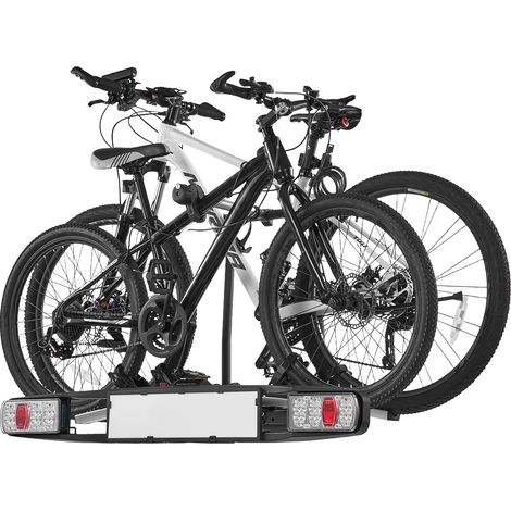 Mophorn Fahrradträger, 5 cm Anhängerkupplung, 2-Fahrradträger mit 65 kg Tragkraft, abschließbares Design für Elektrofahrräder, inkl. Rücklicht