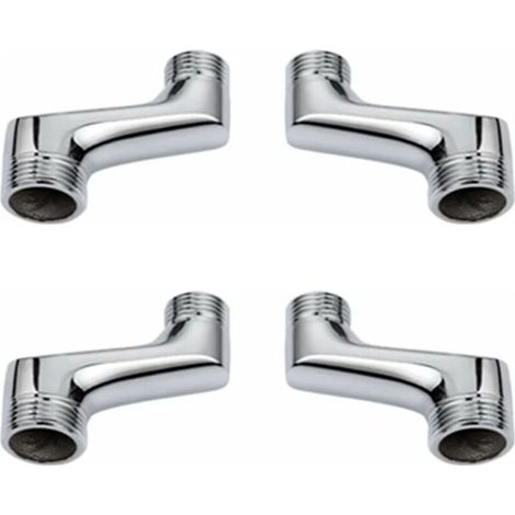 CSPARKV 4 pack Raccord Contre Coudé Douche,Raccord Laiton Coudé RéDucteur,Bras Pivotant RéGlable,Raccord Mural Contre Coudé,Raccord Excentré 1/2  ，3/4,Chrome A