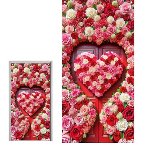 Herz Rosen Muster Hintergrund 89 9 x 179 8 cm Valentinstag (1/5)