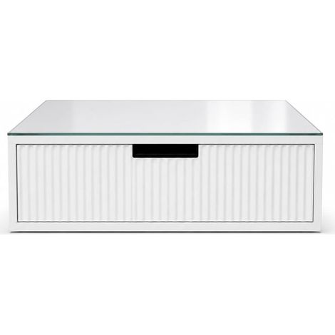 TRADE SHOP - Cassetto Organizer Porta Capsule Cialde Bianco Top Vetro Bianco Con Divisori 749607 -