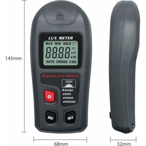 Luxmètre Numérique Lux Mètre Digital Poche Photomètre Illuminance Numérique LCD Éclairement Luminomètre Teseur de Lumière Mètre po (1/5)