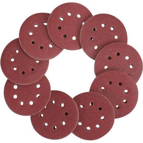 50 disques abrasifs ronds diamètre 150mm - HAWUJ - Grains 40-400, crochet/scratch, ponceuse (1/4)
