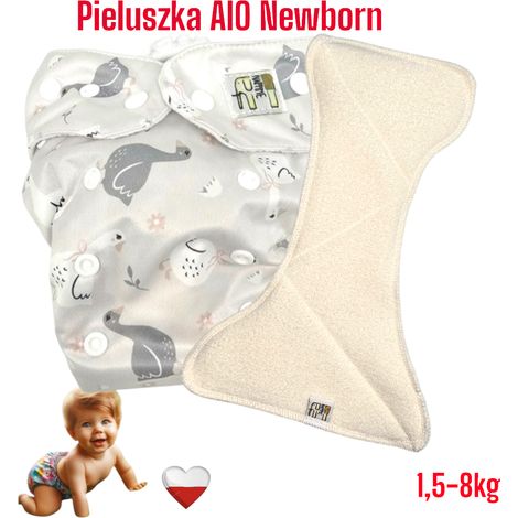 Pannolino riutilizzabile AIO per neonati, tasca a marsupio Coolmax Goose (1/5)
