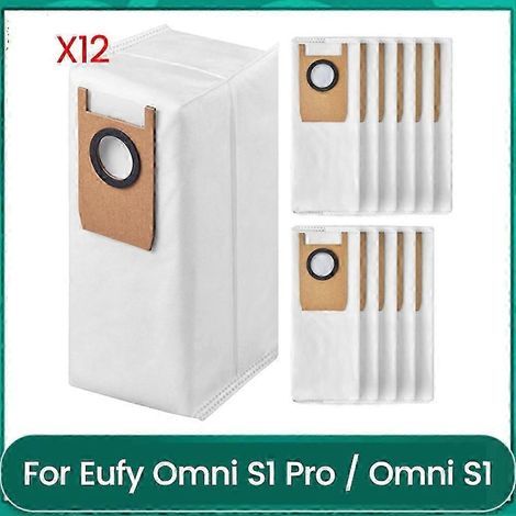 Lot de 12 sacs à poussière et accessoires de rechange compatibles avec l'aspirateur robot Eufy Omni S1 Pro / Omni S1, version B 1218 (1/5)