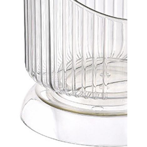 Porte-pinceaux de maquillage ovale transparent grande capacité, boîte de rangement portable pour pinceaux, rouge à lèvres, crayon à sourcils, pinceau à paupières, stylo anti-poussière, blanc classique (1/5)